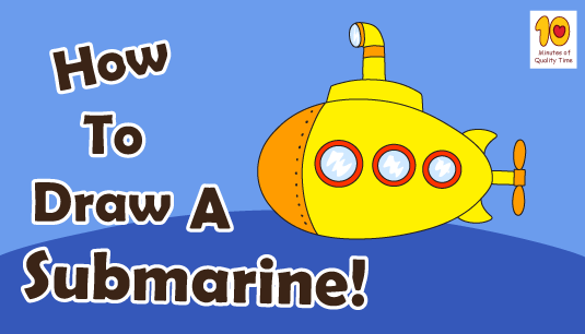 submarine drawing easy for kids